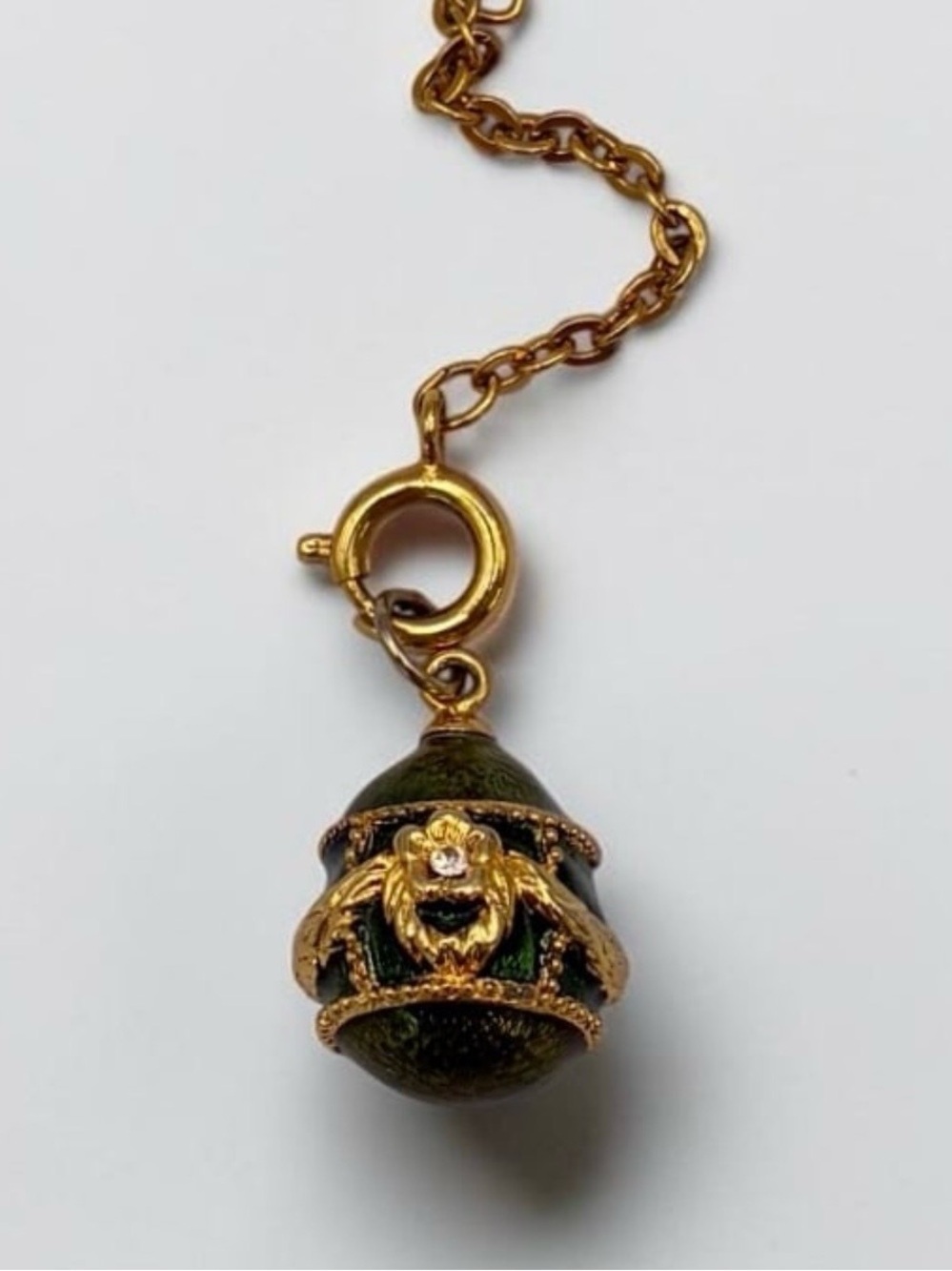 Joan Rivers Fleur-de-Lis Fabergé Egg Style Charm Pendant w/Extender